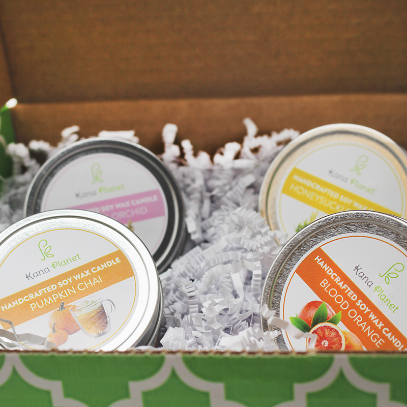 Kana Planet Handcrafted Soy Wax Candle Gift Set