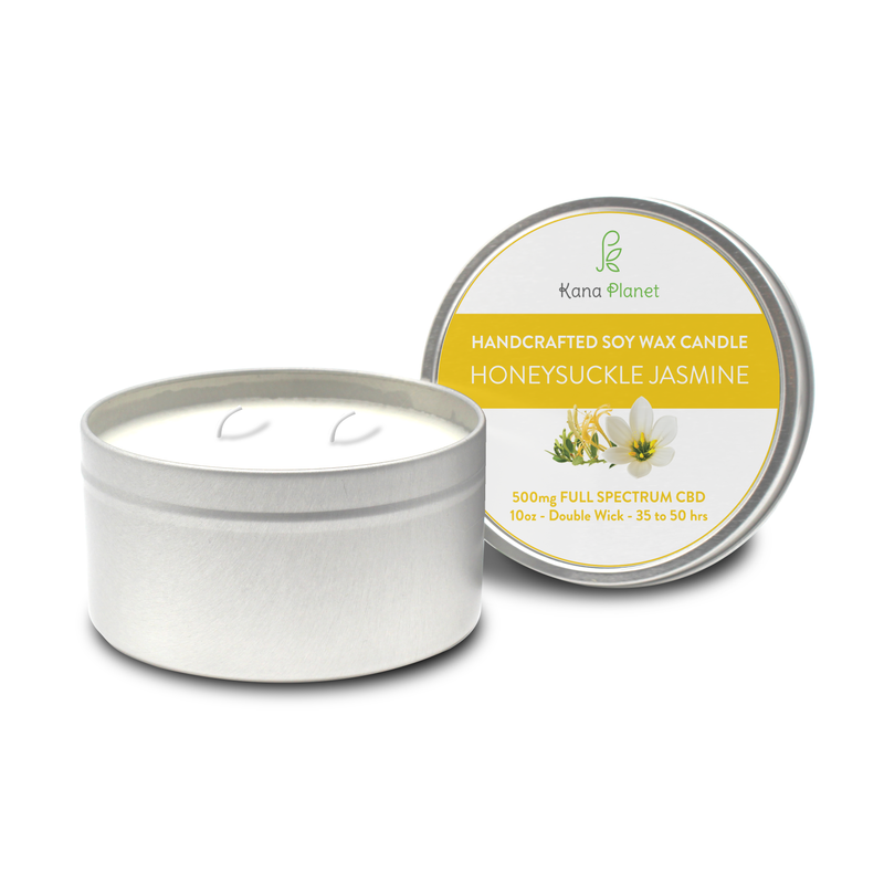 Kana Planet Handcrafted Soy Wax Candle - Honeysuckle Jasmine 10oz - 500mg